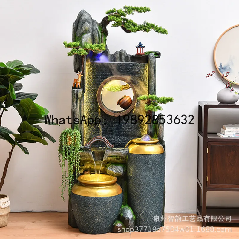 i5.15  rockery fountain flowing water ornament living room office tea room entrance flowing water making money fish tank