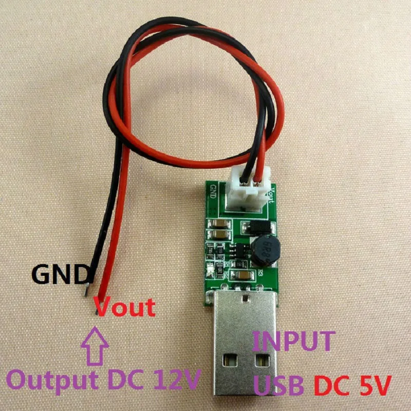 2 Pcs DC DC Converter USB 5V to 12V Step Up Boost Module With XH2.54 2 Pin 20cm Power Wire Cable High Efficiency Stable Output