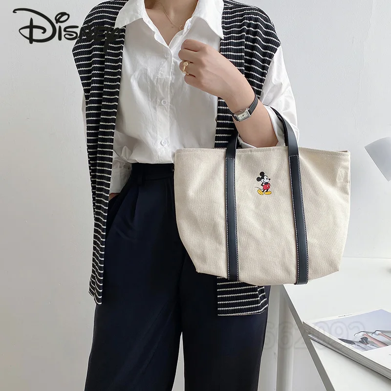 Imagem -05 - Disney-mickey Feminino um Bolsa de Ombro Bolsa Oblíqua Bolsala de Grande Capacidade Desenho Animado Fofo de Alta Qualidade Novo Moda