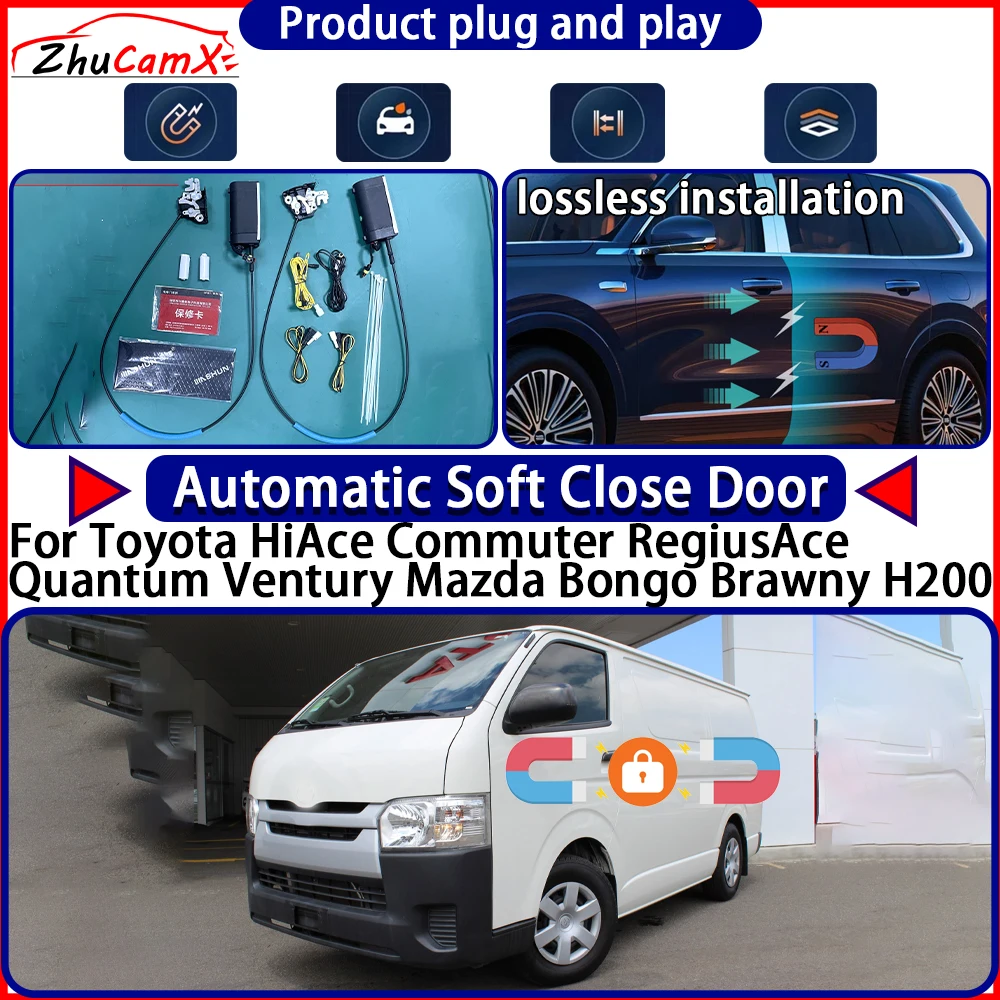 

Door Lock Actuator for Toyota HiAce Commuter RegiusAce Quantum Ventury Mazda Bongo Brawny H200 Soft Close Door Kit System Auto