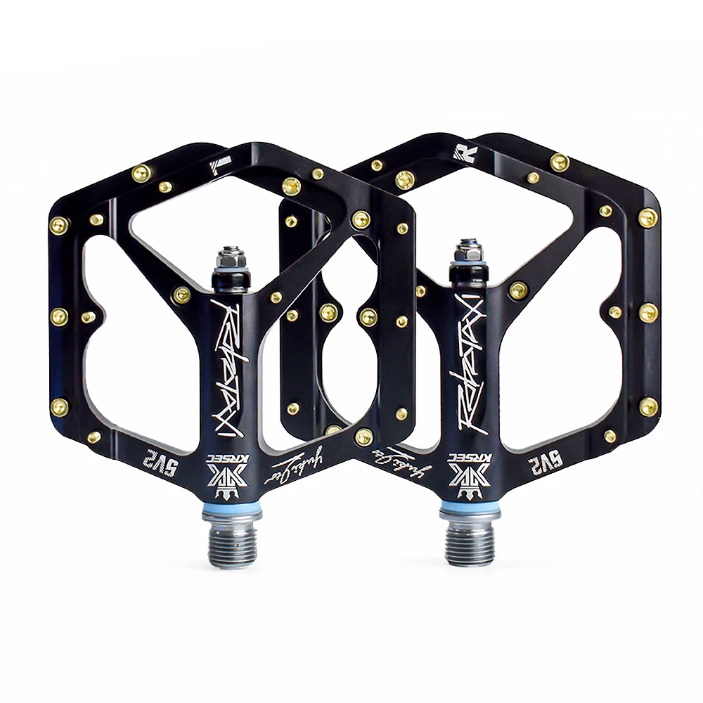 AliExpress NONE KRSEC Mountain Bike DU Bearing Pedals, Road Bike CNC Aluminum Alloy Pedals with Pins, Sealed Bearings