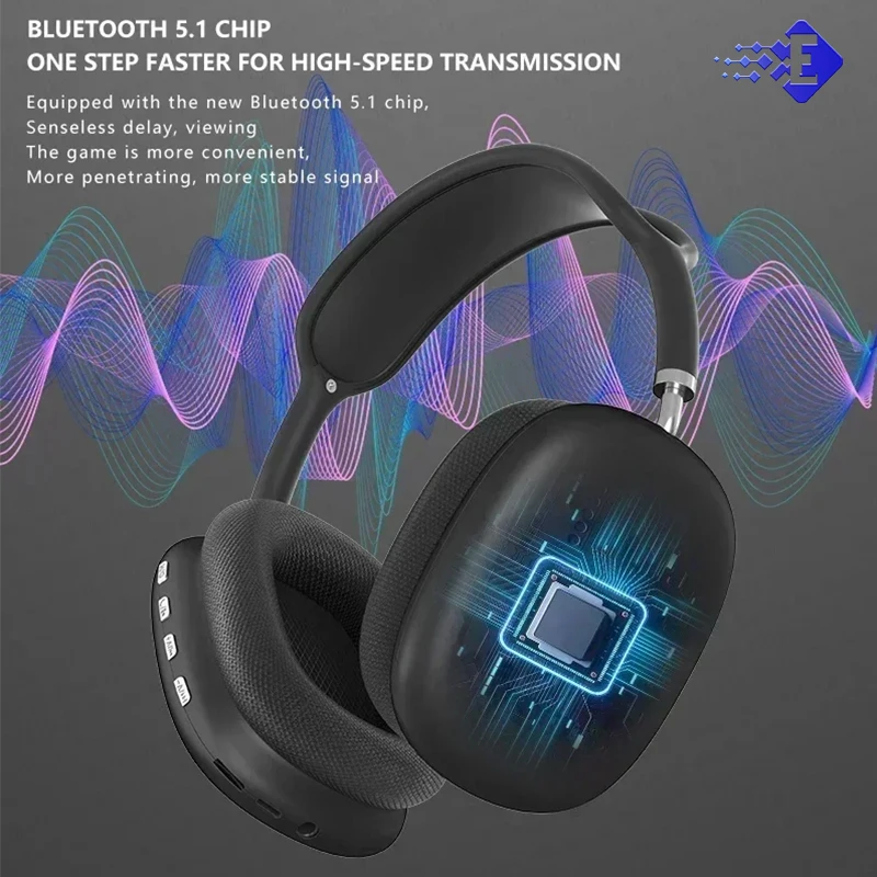 P9Promax-Écouteurs Bluetooth Sans Fil avec Micro, Casque d\'Écoute avec Réduction du Bruit, Son Stéréo, pour le dehors et les Jeux