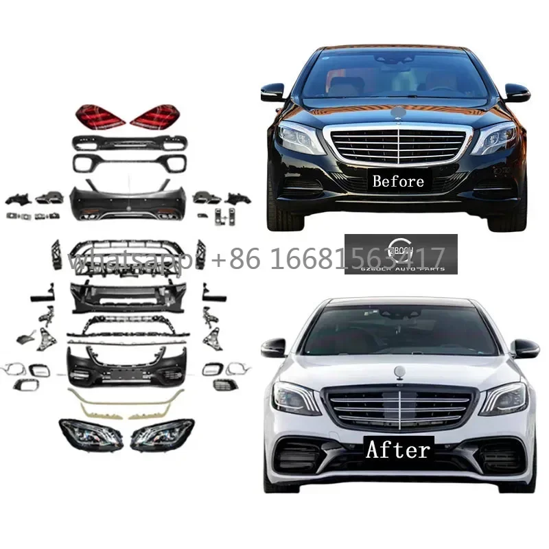 Car Accessories Car Bumper For Mercedes Benz W222 S Class S430 S600 S550 S300 S650 Upgrade S63 AMG Bodykit Car Grill Headlights