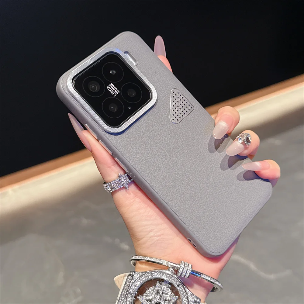 حافظة جلدية أصلية لتبديد الحرارة لهاتف Xiaomi 15 14 Pro حافظة معدنية مضادة للصدمات لهاتف Xiaomi 15pro Mi 14Pro