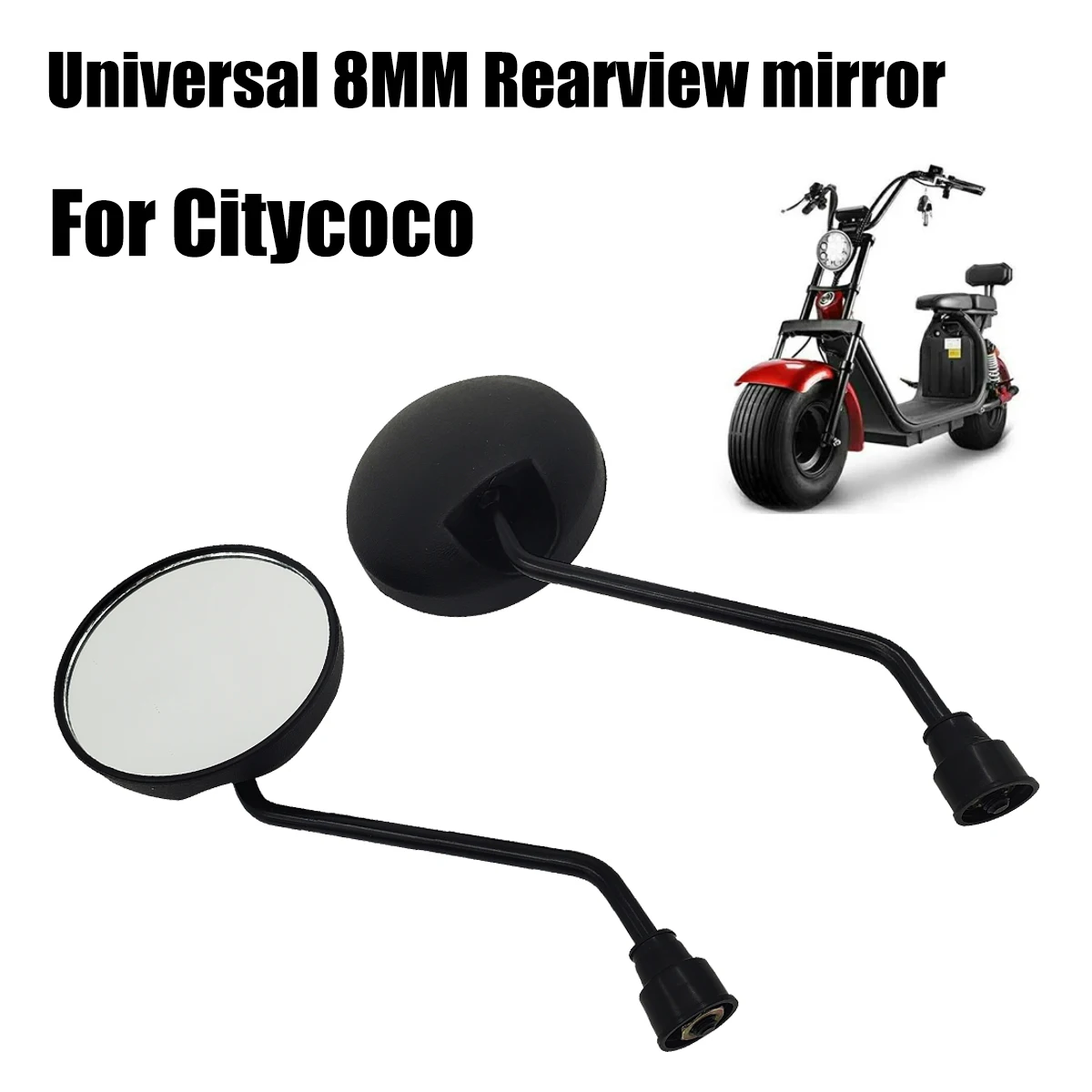 Electric Scooter Motorcycle Bike Reverse Mirror 8mm Rearview Universal For Citycoco Electric Scooter Harley Electric Scooter