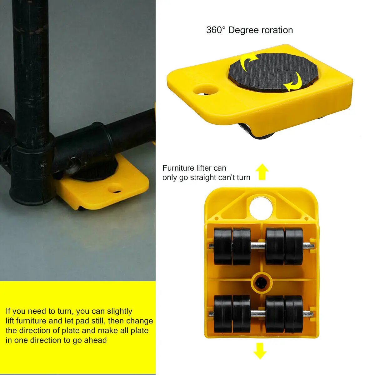 5Pcs mobili sollevatore cursori Kit di attrezzi trasporto di oggetti pesanti cambio rullo mobile Set di mani ruota Bar Mover dispositivo Max Up 150KG