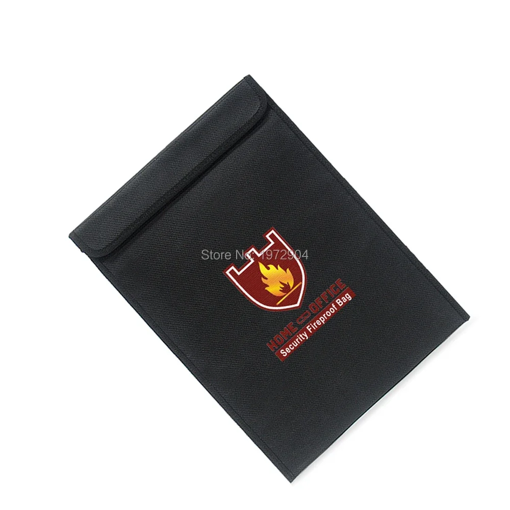 Fireproof Money Bag Fire Water Resistant Envelope Pouch for Home Safe Security NON-ITCHY  Zipper Closure Silicone Coated