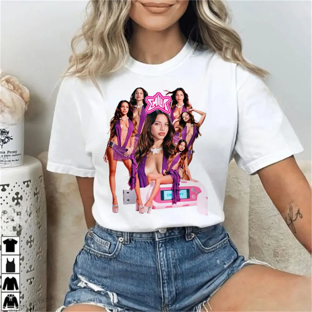 Emilia Mernes shirt teen Classic Punk Colorful korean clothes top tees korean clothes 2000s hip hop Digital Grunge Y2k