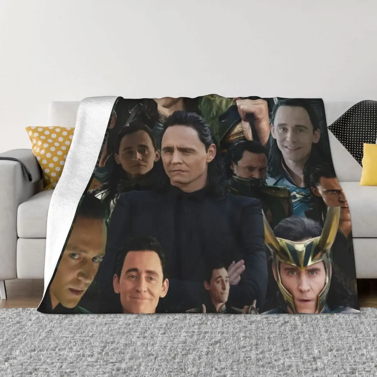 Tom Hiddleston collage Throw Blanket Soft Plush Plaid sofa bed Blankets