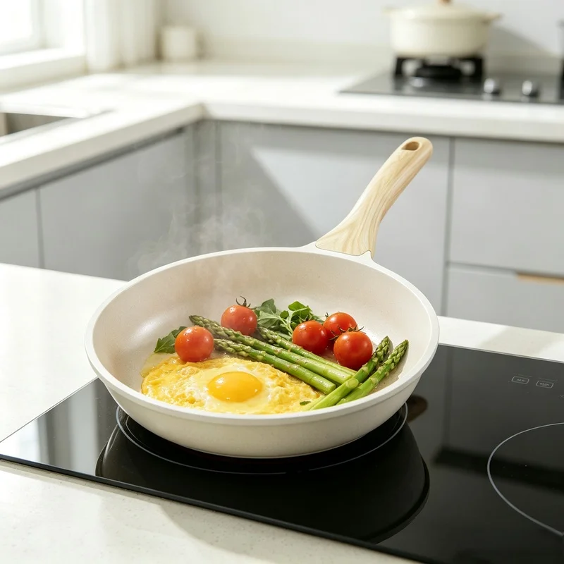 Ceramic Non‑Stick Wok Saucepan, Wear‑Resistant Universal Frying Pan for Steak Vegetable Home Kitchen Cooking