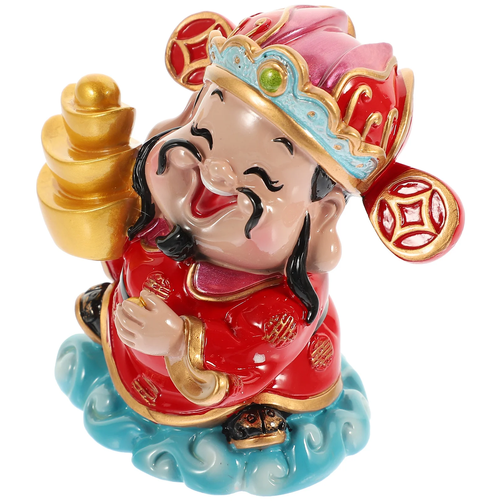 

God of Wealth Resin Statue Home Decor Lucky Fortune Art Ornament Desktop Living Room Decoration Wealth Blessing Sculpture