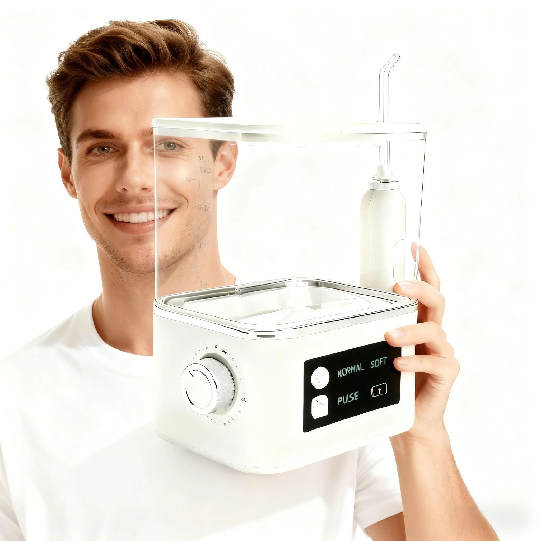 Electric 1000ML Tank IPX7 Waterproof Rechargeable Cordless Portable  Clean Water Flosser 10-Level Pressure 6