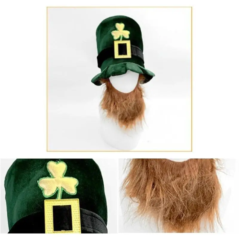 39bd Unisex Party Hat Green Irish Patricks Tag Party Kostüm Accessoires für Männer Frauen Cosplay Themenpartys Fotografie