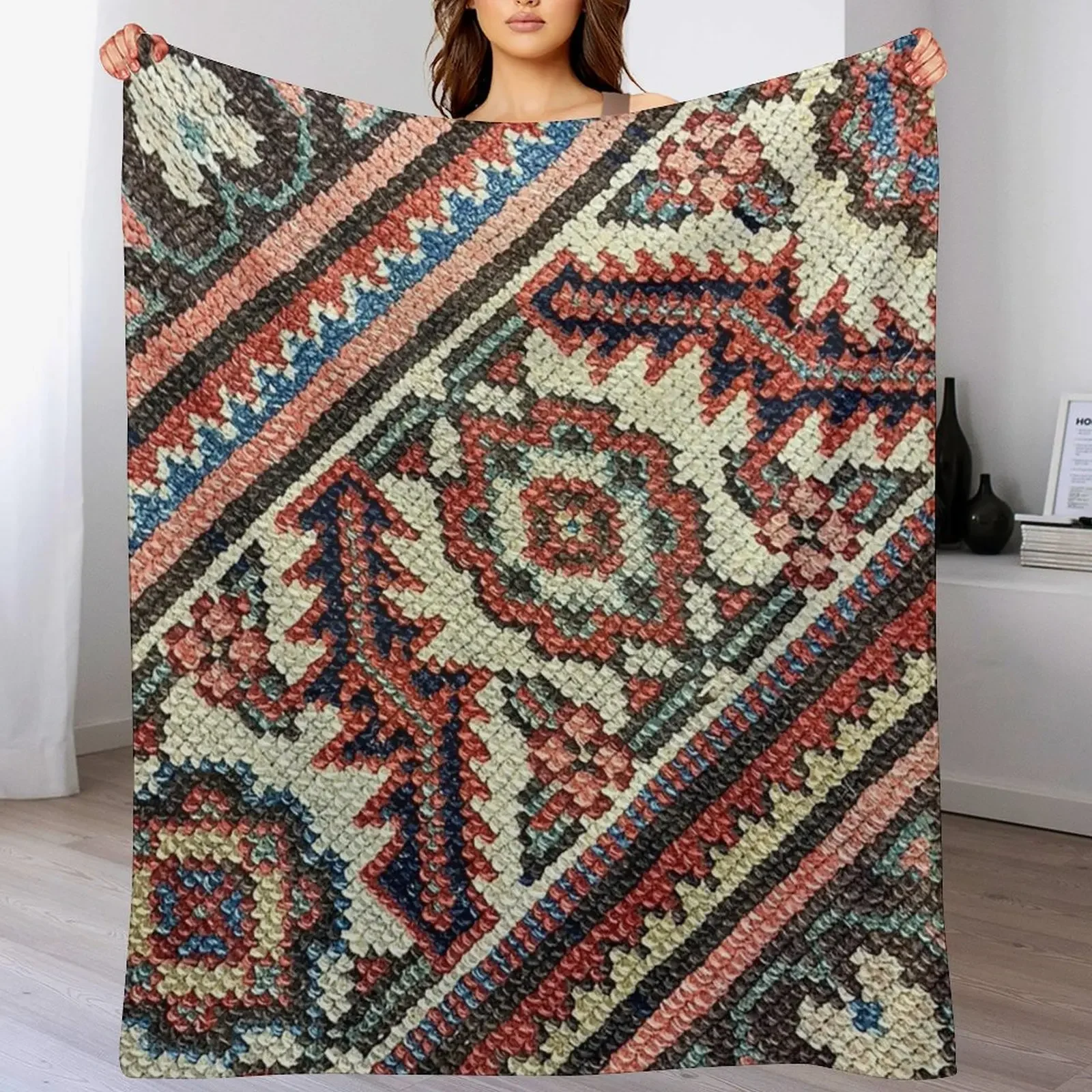 Decorative Kilim, Navaho Weave, Woven Textile Throw Blanket Stuffeds Flannel Hairy Nap Blankets