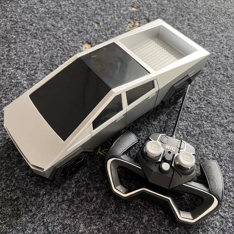 

Toy Trucks for Boys Cybertruck Model Silver Pickup Truck Diecast Metal Toy Cars with Sound and Light