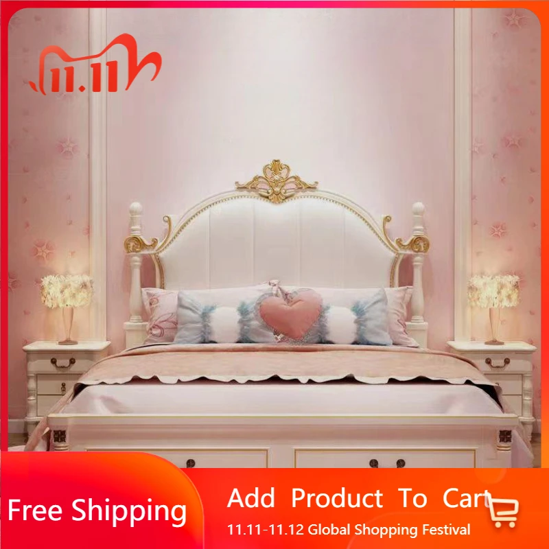 

Show Princess Girls Double Bed Kids China Modern Uxury Space Saving Double Bed Children Loft Comfortable BelicheUnique Furniture