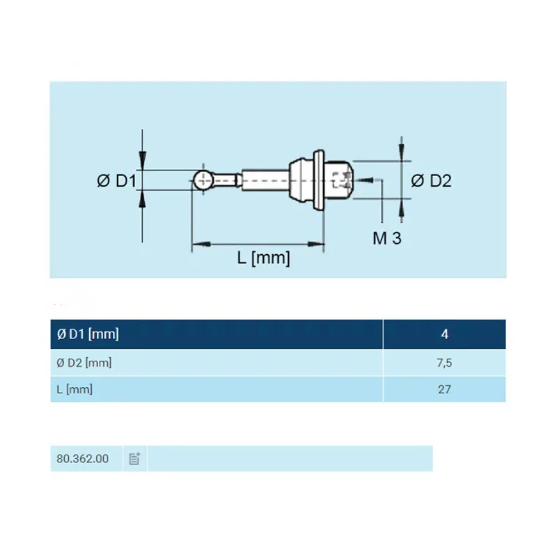 CNC 3D Edge Finder Probe Accessories HAIMER Precise Measurement Short Probe 80.362.00/Long Probe 80.363.00 Probe