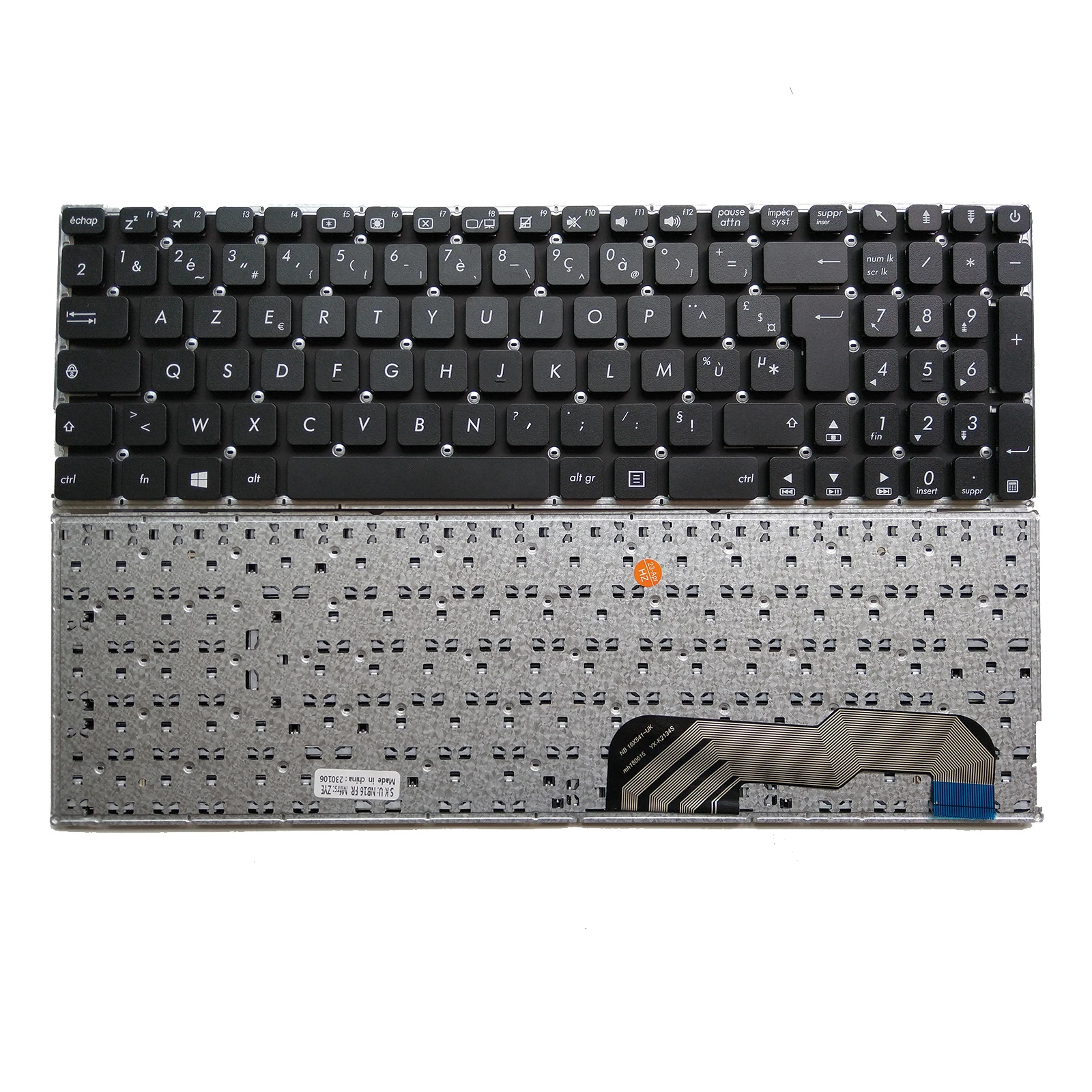 Teclado francés Azerty para portátil Asus X541 X541N X541NA X541NC X541SA X541U X541UA X541S X541Y Series FR sin marco
