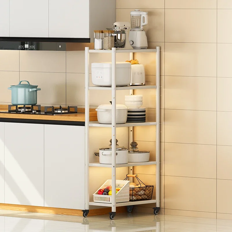 Kitchen crevice storage rack, floor to floor, multi-layer, small-sized household refrigerator, side ultra-narrow gap storage rac