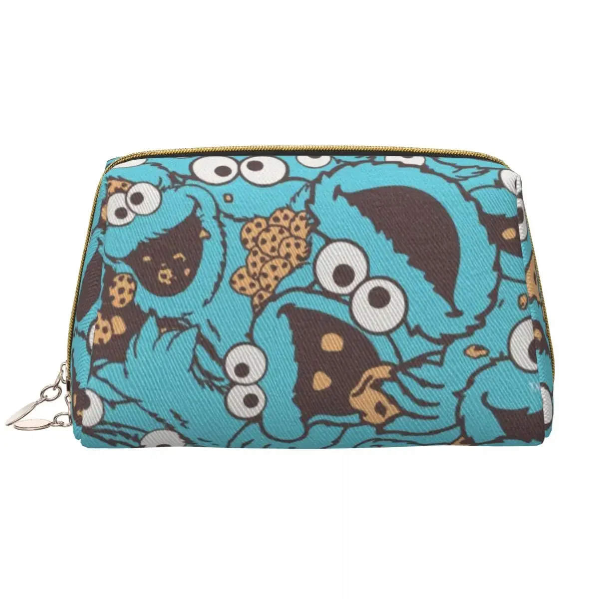 Cartoon Tv Movie Sesames Street Toiletry Bag Happy Cookie Monster Cosmetic Makeup Organizer Ladies Beauty Storage Dopp Kit Case