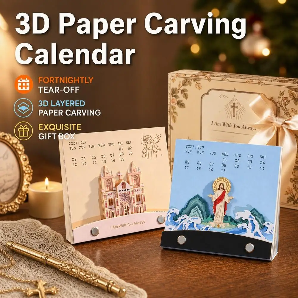 3D Calendar Notepad Magic Castle 3D Memo Pad Calendar 2027 Artistic Notepad 3D Note Paper Cubes Birthday Gift Wholesales