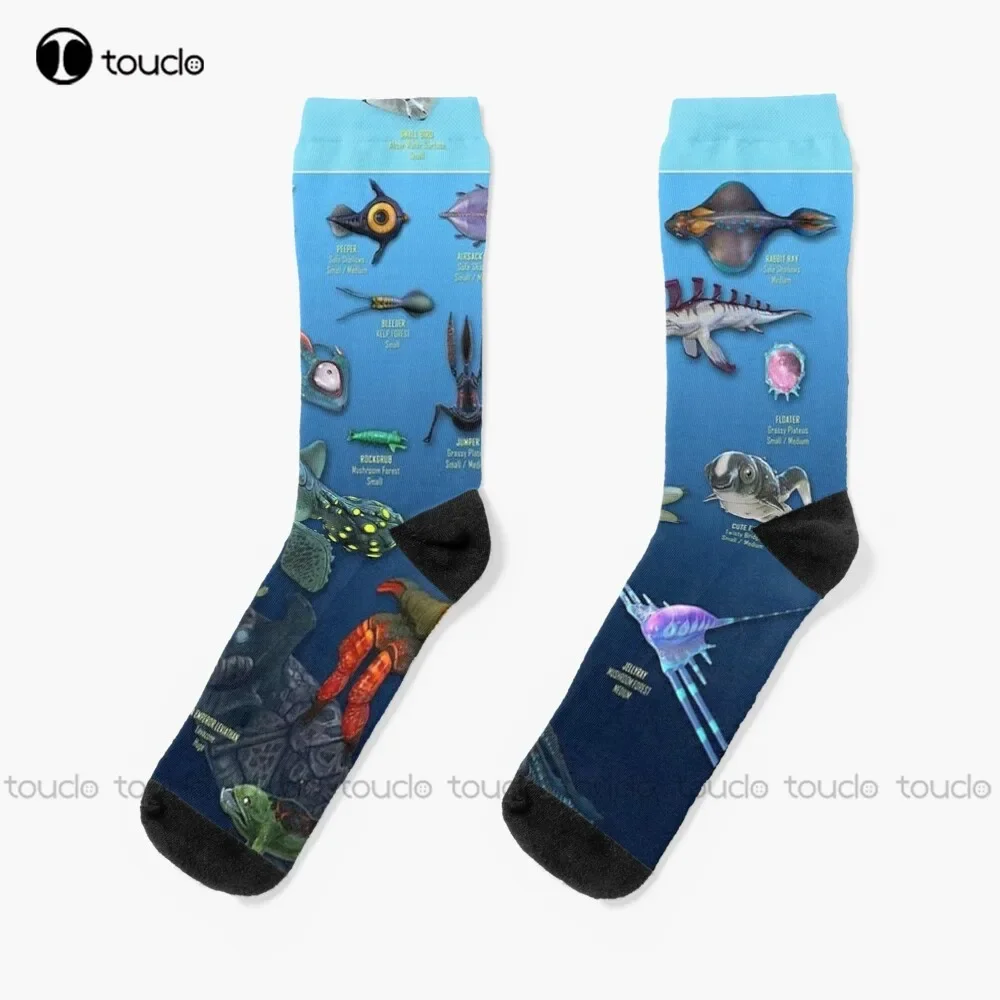 Subnautica تحت الماء غواص الغوص الخيال العلمي الجوارب التمهيد الجوارب للرجال الشكر عيد الميلاد السنة الجديدة هدية Hd جودة عالية مخصصة