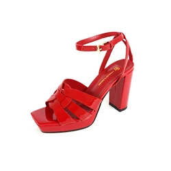 Summer fashion women's sandals 10CM thick heel sexy high heels luxurious leather party shoes elegant dress shoes 35-44