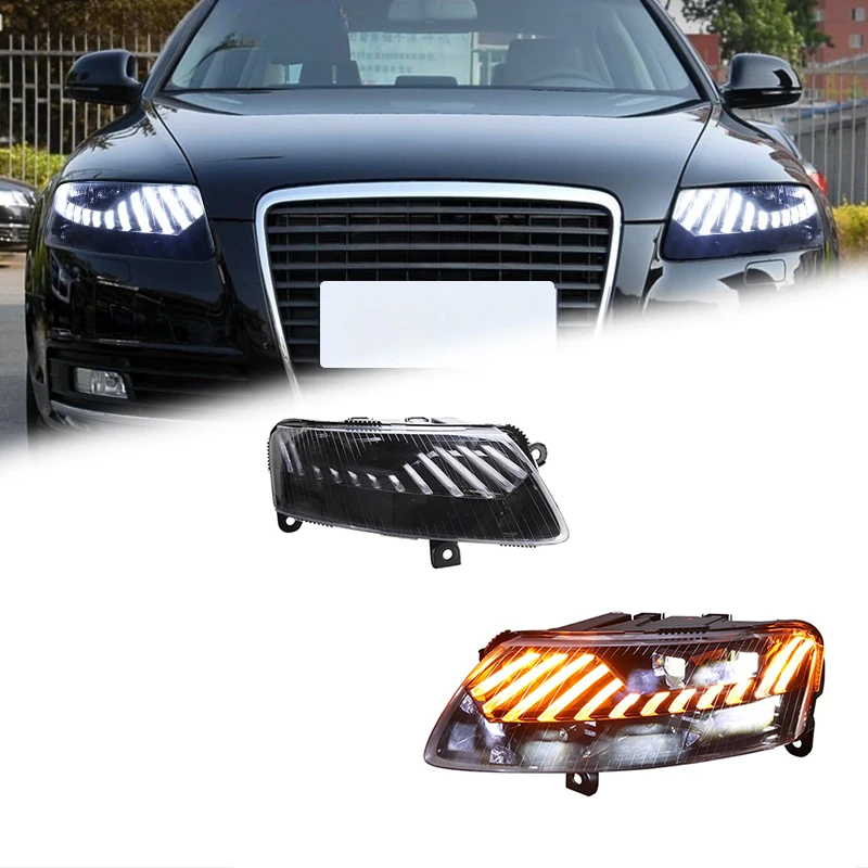Car Accessories LED Headlight Light For Audi A6 A6L 2005-2011 DRL Projector Front Headlamp Brake Turn Signal Lamp Plug and Play