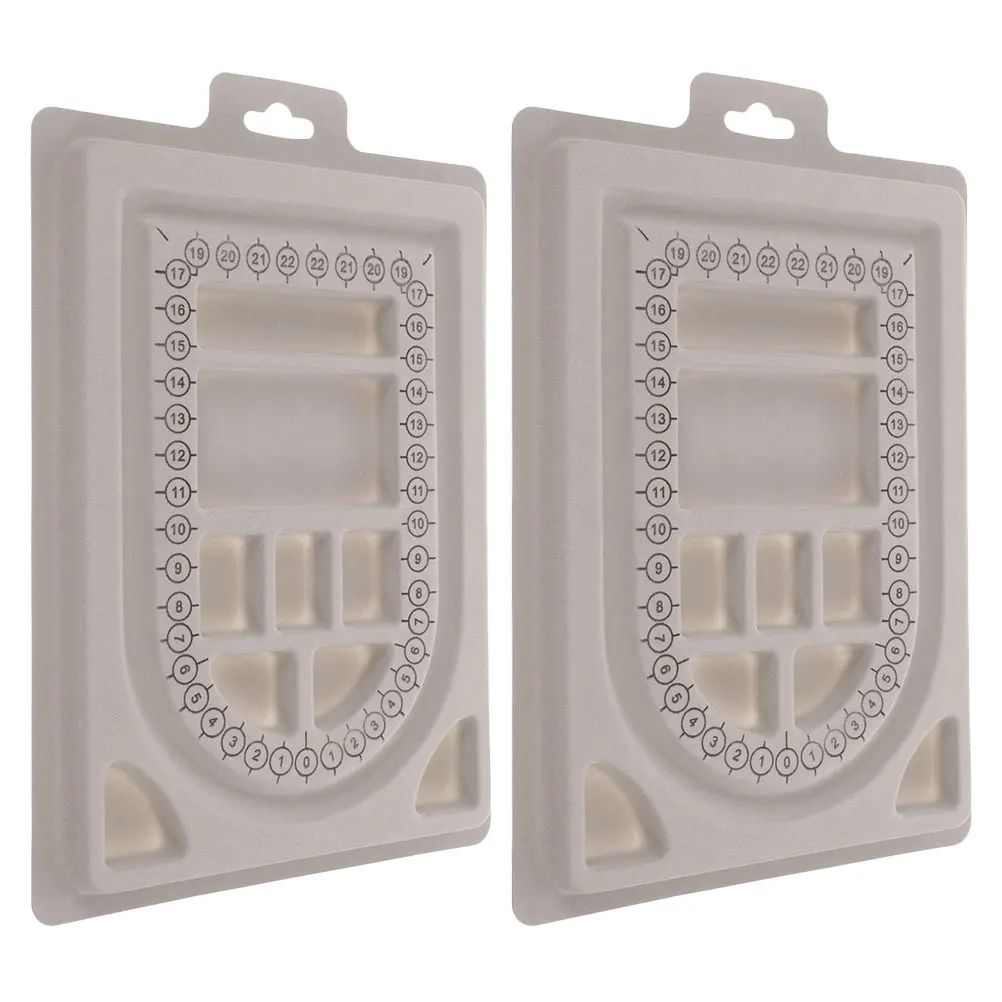 

2pcs Flocking Design Board Plastic Velvet Necklace Bead Sorting Tray Measurement Scale Craft Tool Jewelry Making Mat