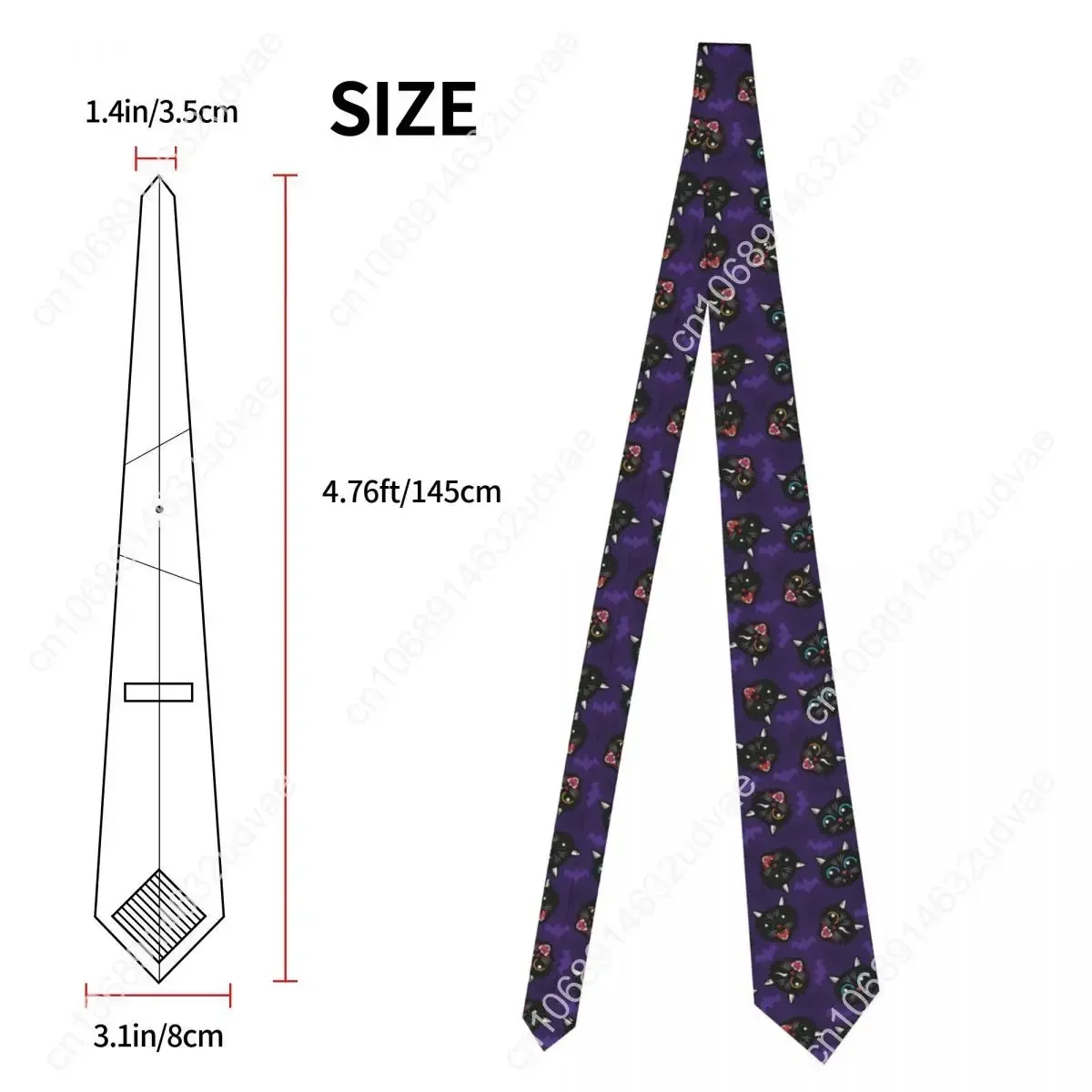 Black Cats And Bats Tie For Men Women Necktie Tie Clothing Accessories