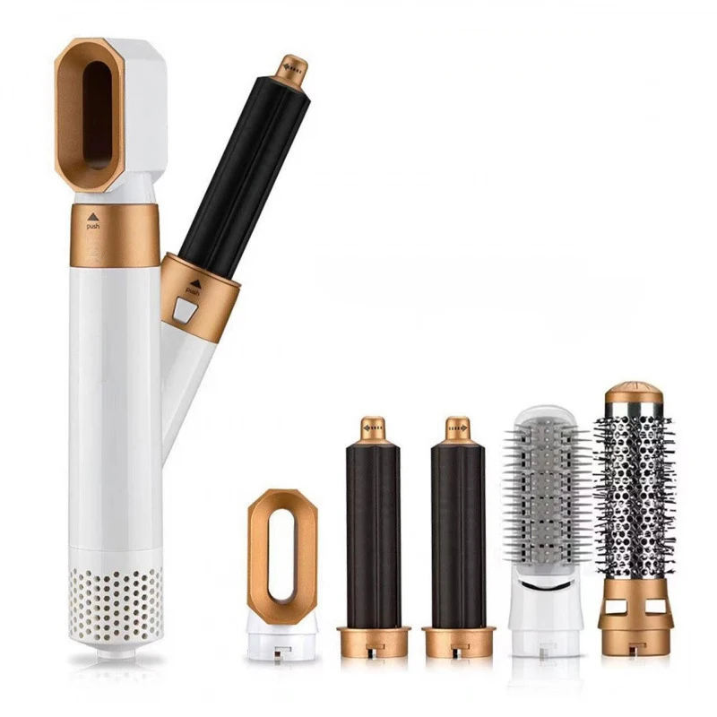 Multi-Functional 5-In-1 Curling Iron Set Includes A Dryer And Straightening Brush Hair Dryer Hot Comb Home Styling Tools Gifts