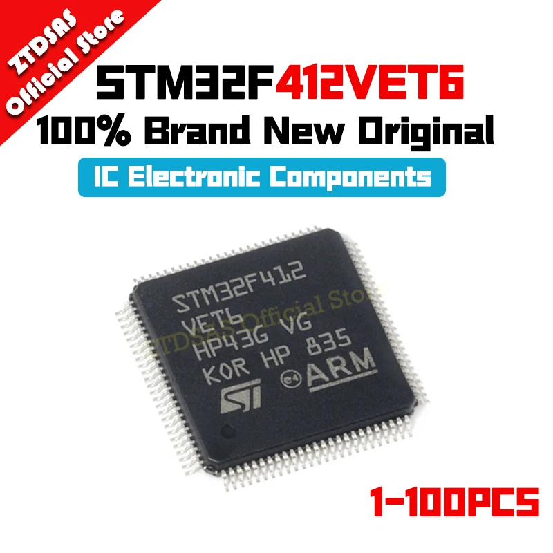 1-100Pcs STM32F412VET6 STM32F412VE STM32F412 STM32F STM32 STM IC MCU LQFP-100 Chipset