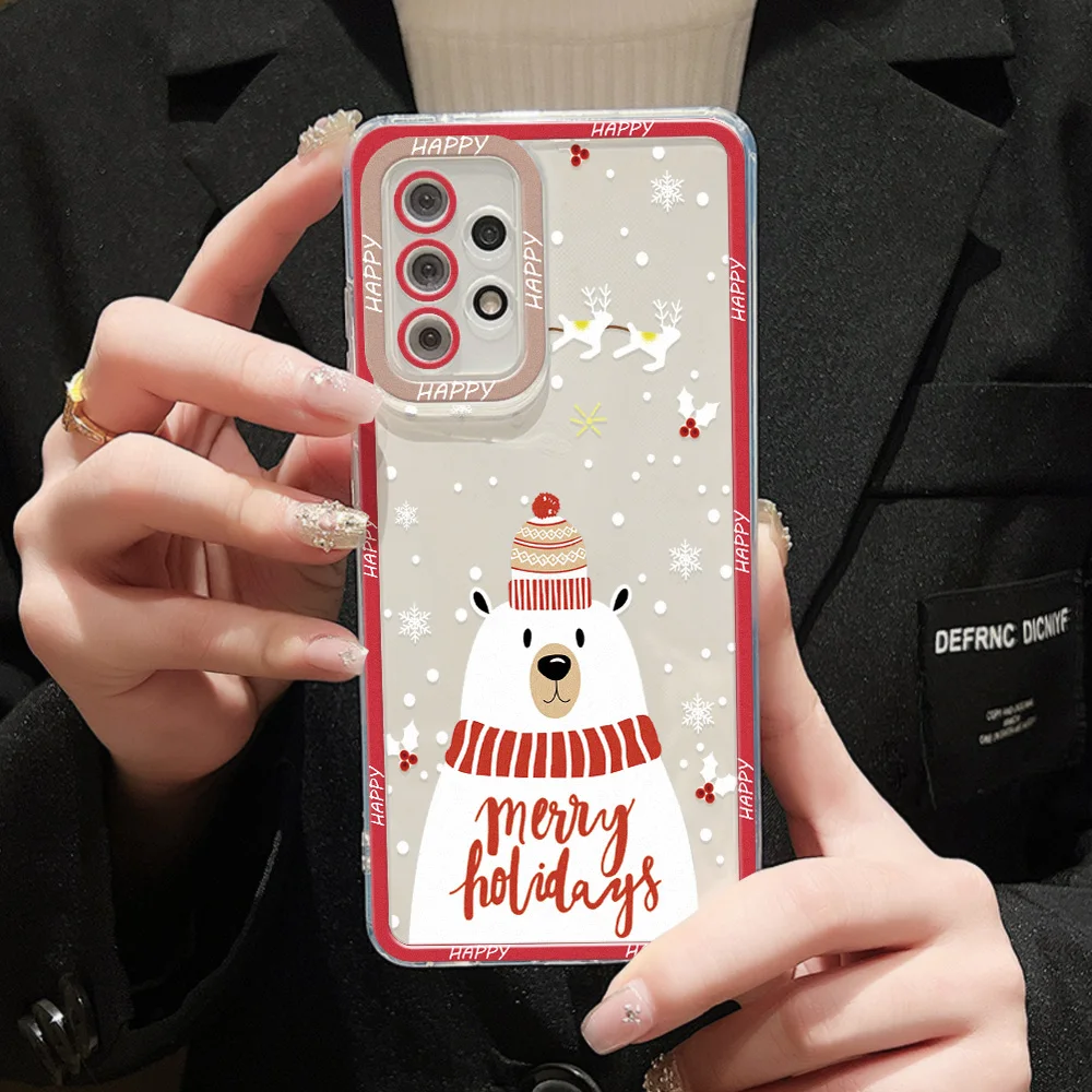 Merry Christmas Phone Case For Samsung S24 S23 S22 S21 Ultra S24 S23 Plus S23 S21 S20 FE A35 A33 Shock-resistant Protective Case