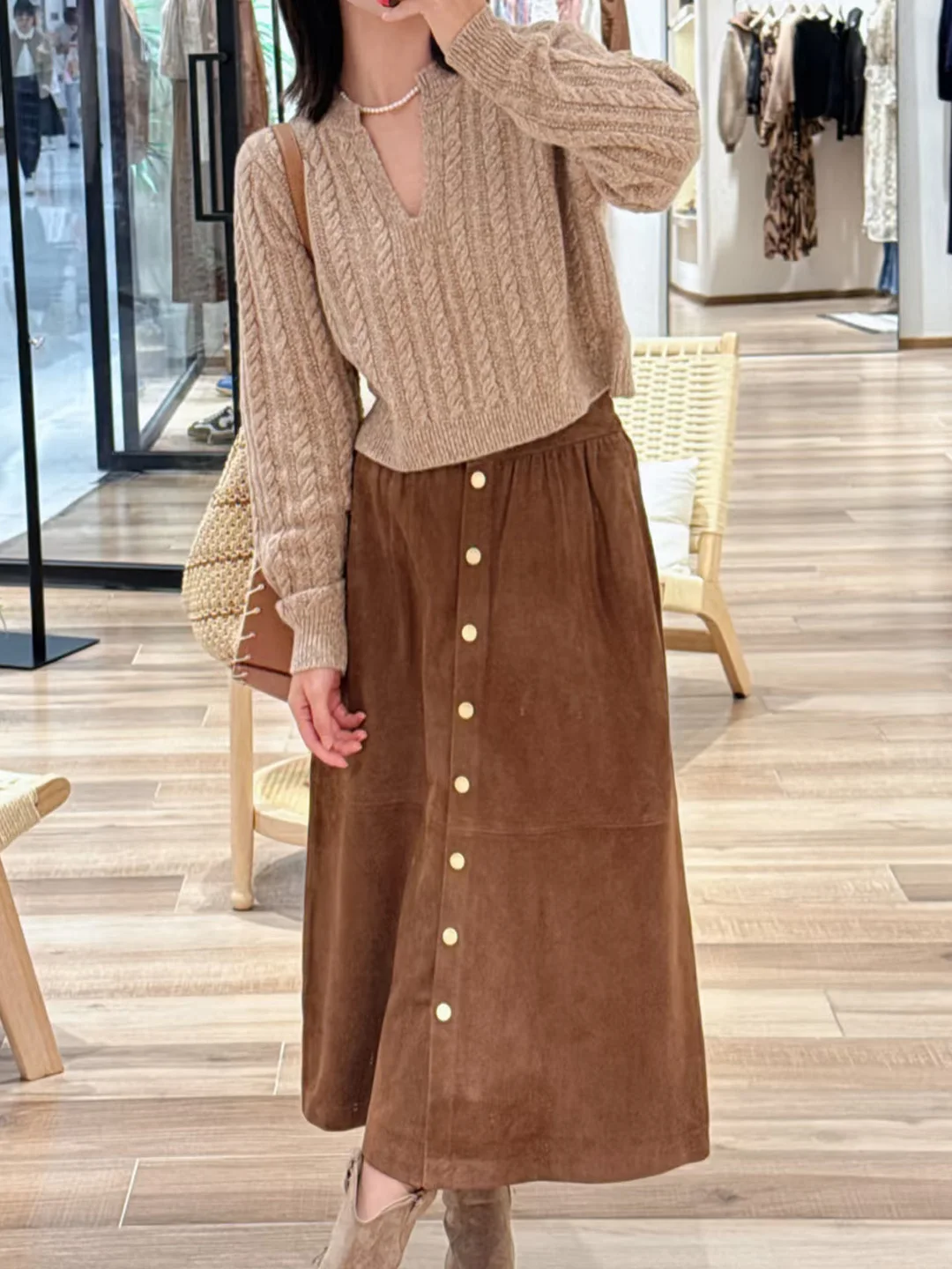 

Knitted Sweater V-Ne Turtlene Super ort Women's Sle Woolen Top French Sle Loose Fit Soft Double Knit