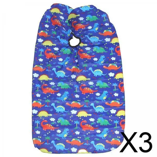 

3x Kids Barber Cape Professional Haircut Apron Hair Cutting Cape for Salon Dinosaur
