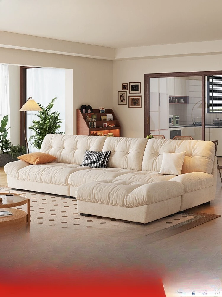 

Cloud modern simple cream style living room corner princess sofa combination