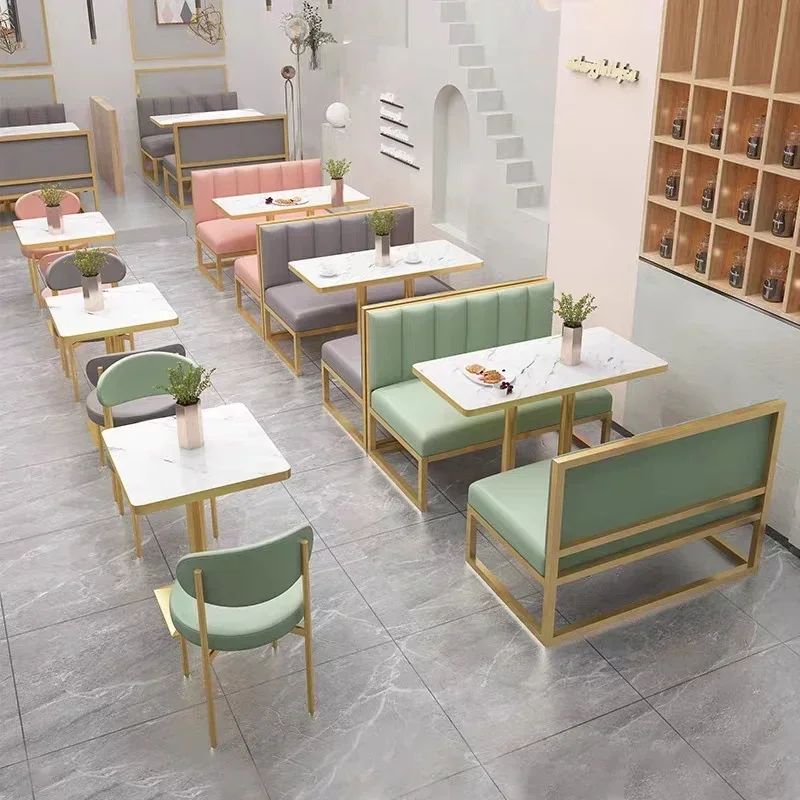 Personalizar cabinas cafetería restaurante asientos muebles PU cabina de cuero marco de metal sofá banco asiento