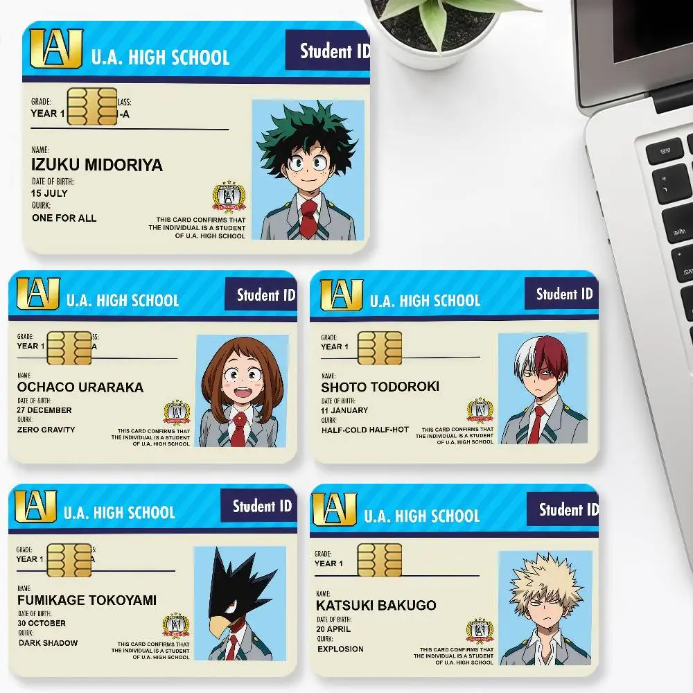 Comic My Hero A-Academia Credit Card for Bank Debit Decorative Protection 4PCS Anti-scratch Waterproof Stickers Bus Subway Libra