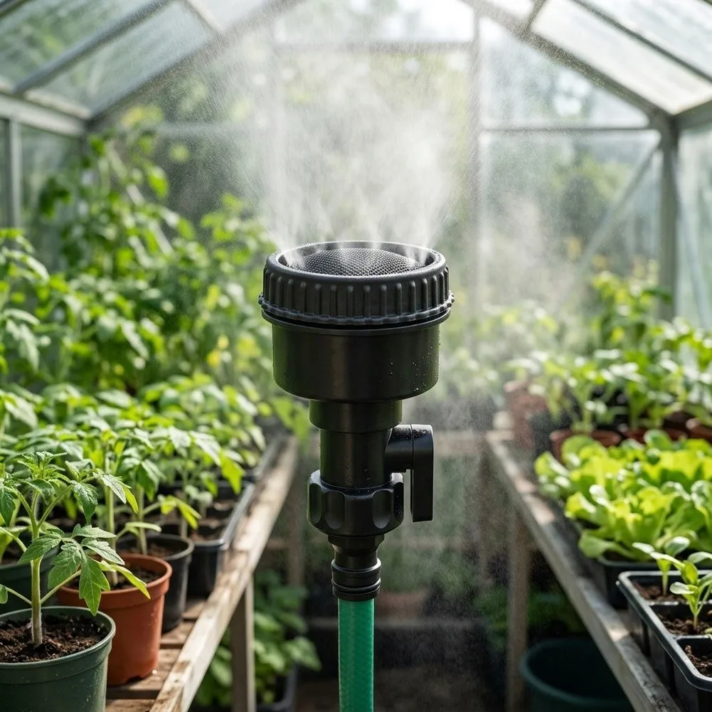 Garden Water Sprayer with 1000 Mesh Atomizing Nozzle for Consistent Output Variable Tap Pressures in Residential Settings