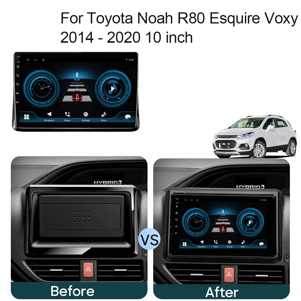 10 Inch For Toyota Noah R80 Esquire Voxy 2014 - 2020 Car Radio Android Auto GPS Multimedia Player Stereo 4G CarPlay No 2din DVD