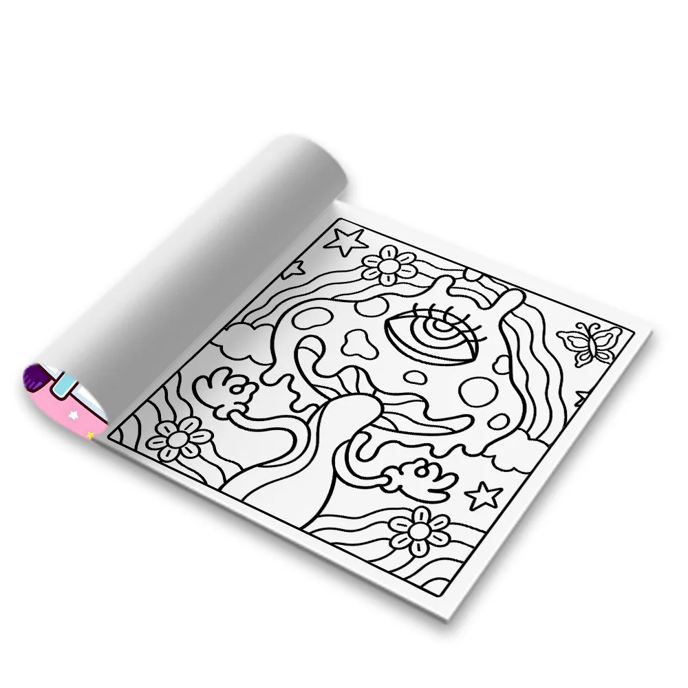 Bold Easy Trippy Groovy Coloring Book Trippy Retro Hippie Van Psychedelic Pattern Stress Relief Painting Book
