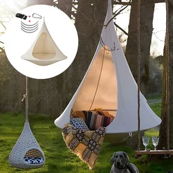 Camping Hammock para viagens ao ar livre, tamanho grande, interior, infantil Play Swing, cama de tenda impermeável, cadeira Swing