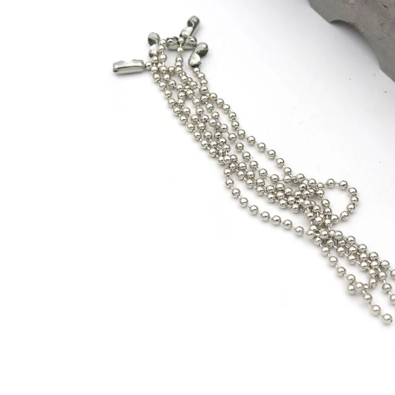 Antique Bronze Silver Color Tone Connector Clasp Ball Chains Keychains Tag for Diy Necklace Bracelet Jewelry Making Wholesale