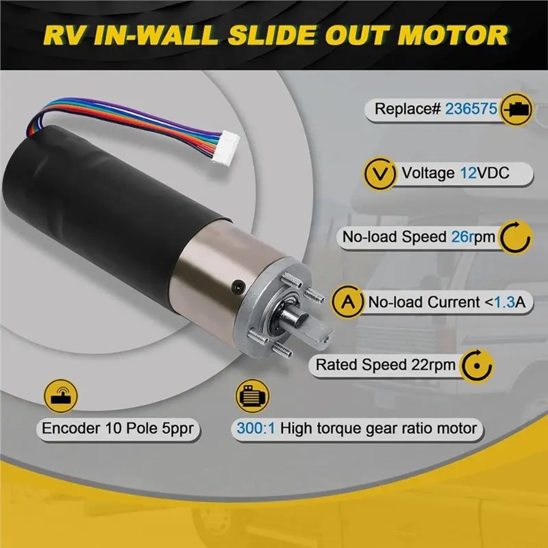 AU28-For Lippert Schwintek In-Wall Slide System 236575 RV In-Wall Slide-Out Motor, For Trailer And Camper For IG-42 10Mm Motor