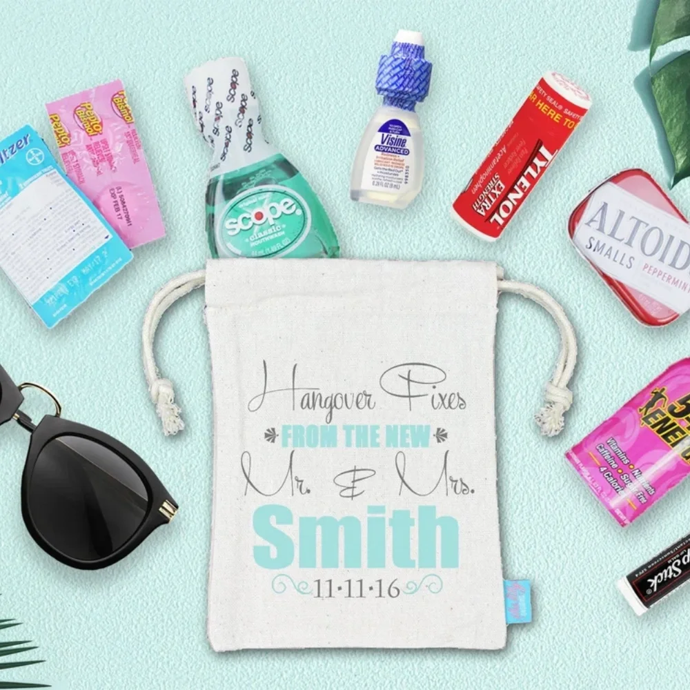 25 pcs Hangover Fixes From the New Mr + Mrs Hangover Kit Wedding Welcome Bag|Assembled Favor Bag with Supplies|Hangover Kit