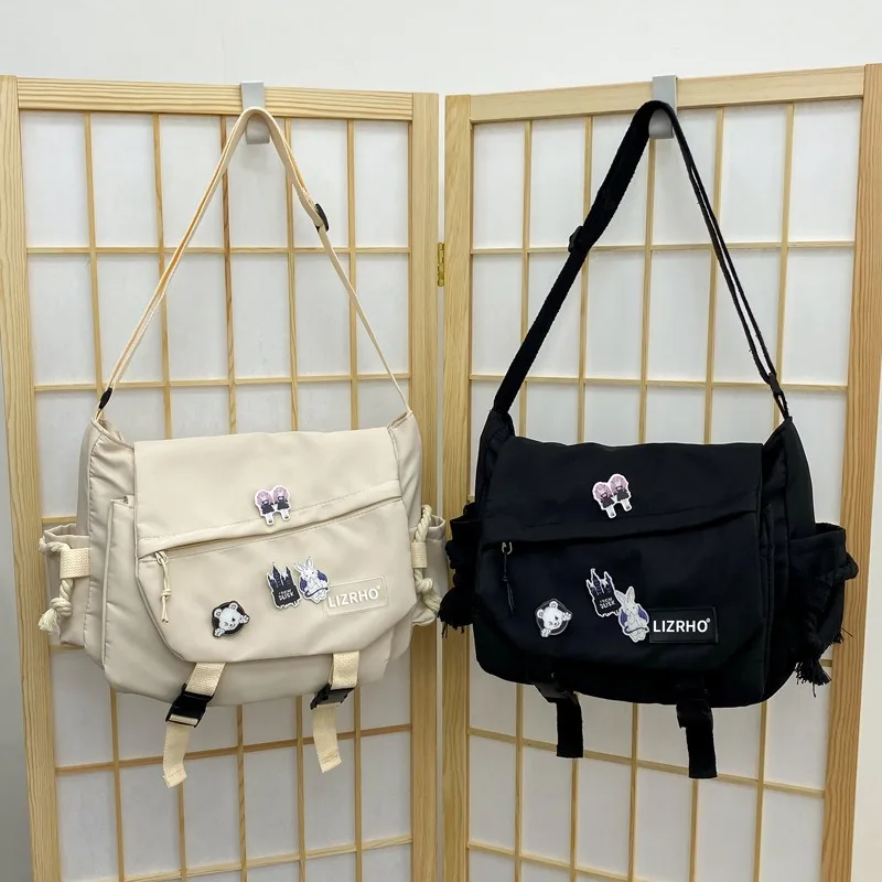 Bolso de hombro coreano Ins Wind de gran capacidad para hombres, bolso de mensajero japonés Harajuku Retro para herramientas, bolso de mensajero para estudiantes para niñas