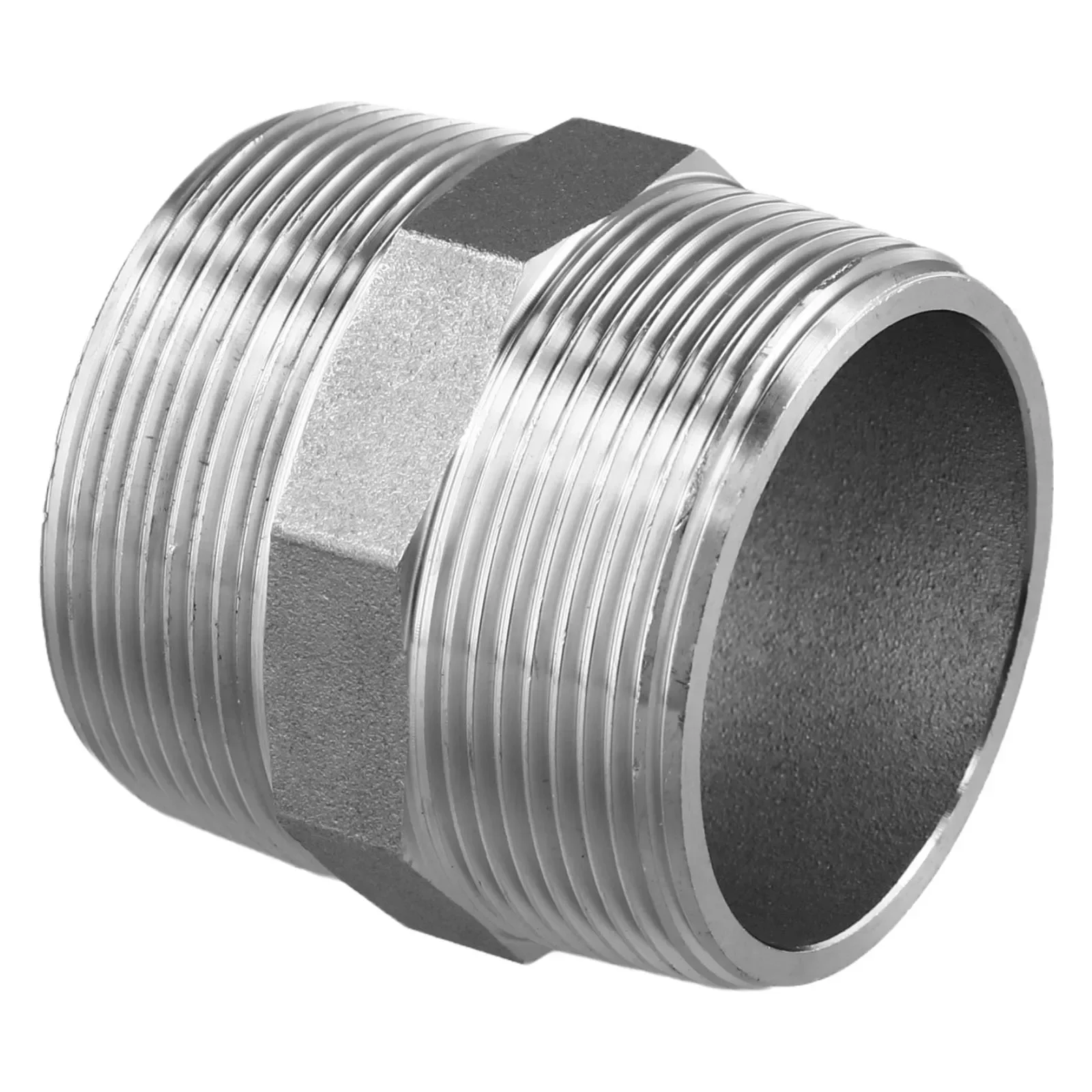 High Durability Hex Nipple Pipe Fitting 2 inch Male X 2 inch Male for Plumbing Applications in Stainless Steel