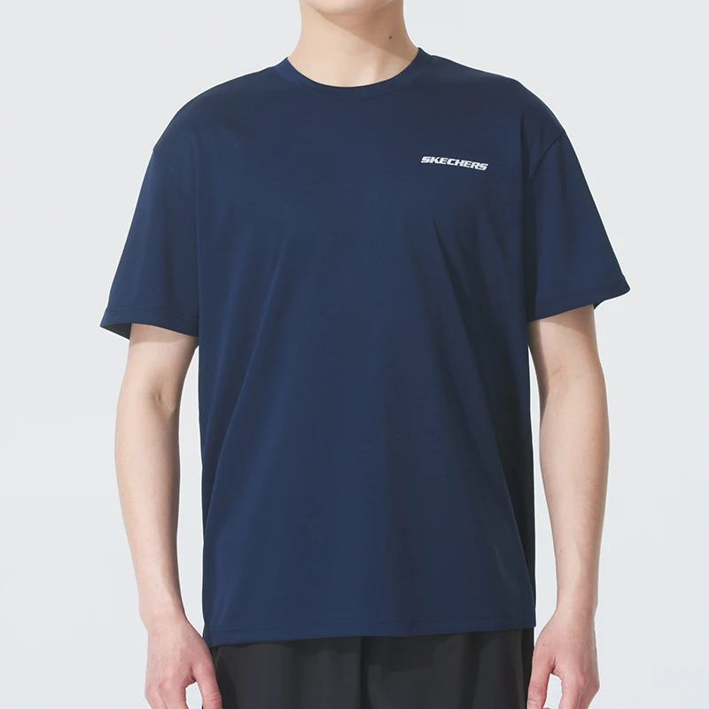 スケッチャーズ-メンズ＆レディース-カップル用tシャツ-スポーツウェア-柔らかく快適で通気性のあるカジュアルでファッショナブルな半袖-p225u117-0515