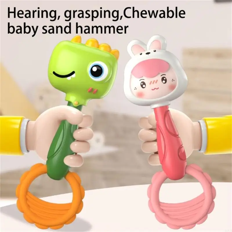 

Handheld Baby Cartoon Dinosaur Baby Shaker Toy for Hearing Sensory Stimulation Infant Toy Rattle Dinosaur Shaker A2UB