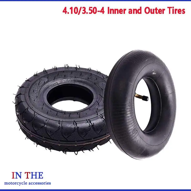 Replacement of Handcart Tires 4.10/3.50-4 Elderly Pedestrian Tires Three way Wheelchair Inner and Outer Tire Remodeling Parts